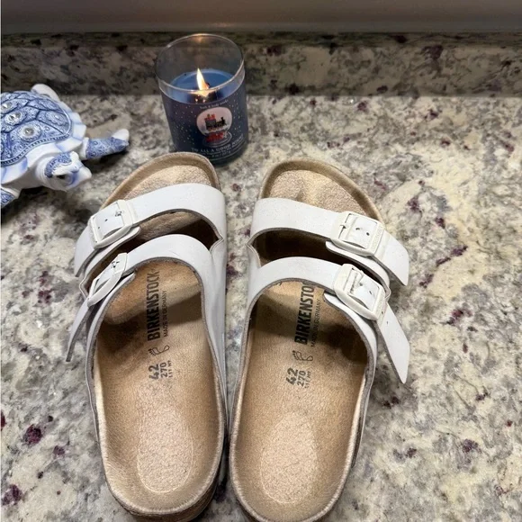 Birkenstock White Double Strap Sandals - Picture 8 of 9